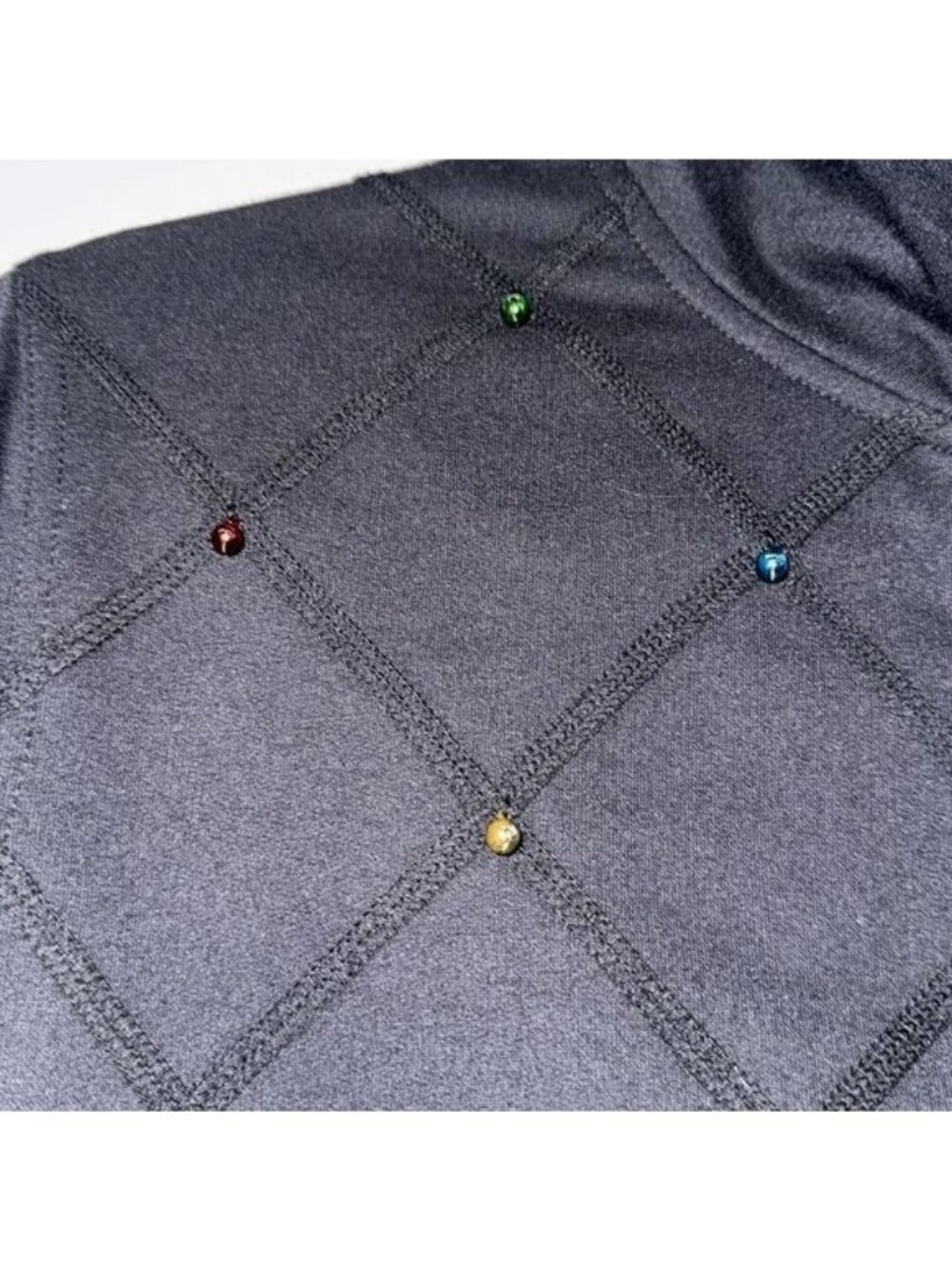 Blast Womens Quilted Black Jacket With Colorful Beads Full Zipper Size S - Picture 5 of 9